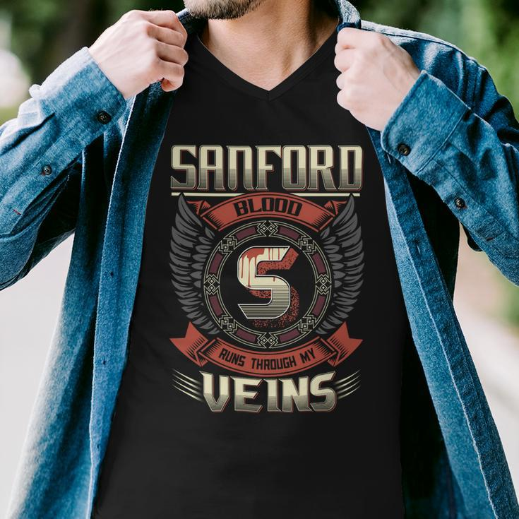 Sanford Blood Run Through My Veins Name V4 Men V-Neck Tshirt