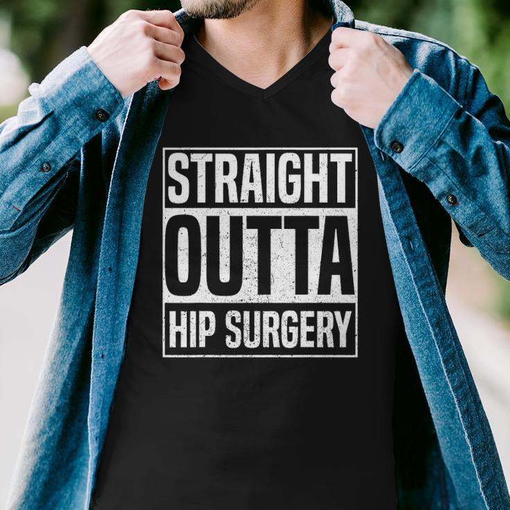 Straight Outta Hip Surgery Funny Hip Replacement Funny Men V-Neck Tshirt