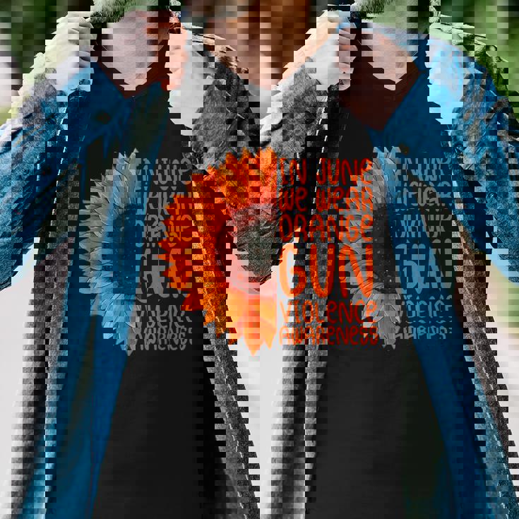 Sunflower In June We Wear Orange Gun Violence Awareness Day Men V-Neck Tshirt