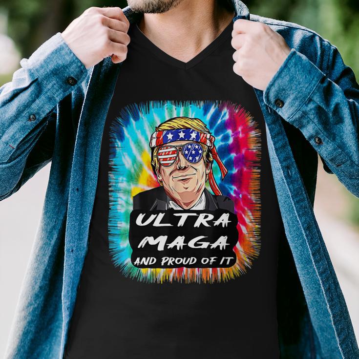 Ultra Maga Trump America Fun Tie Dye Men V-Neck Tshirt