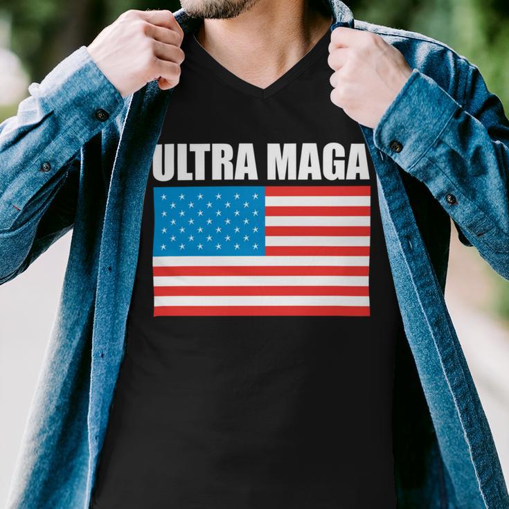 Ultra Maga Us Flag Men V-Neck Tshirt