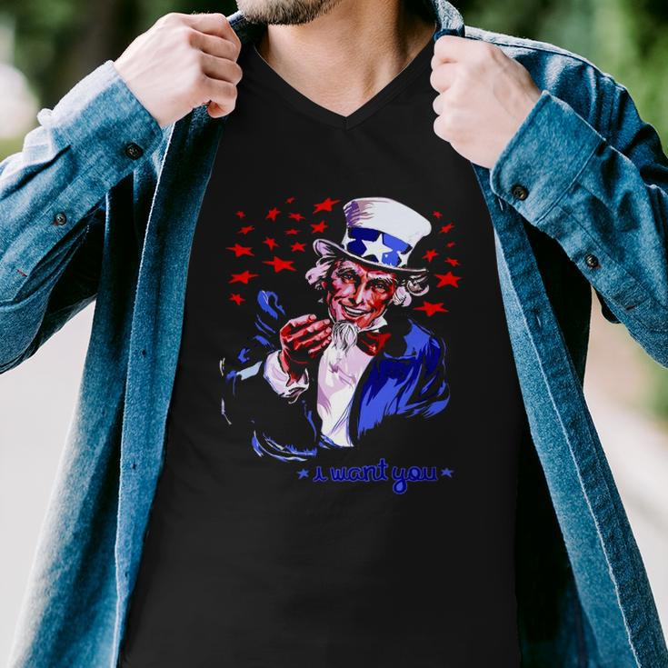 Uncle Sam I Want You 4Th Of July Men V-Neck Tshirt