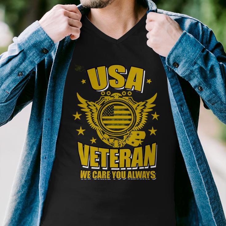 Veteran Veterans Day Usa Veteran We Care You Always 637 Navy Soldier Army Military Men V-Neck Tshirt