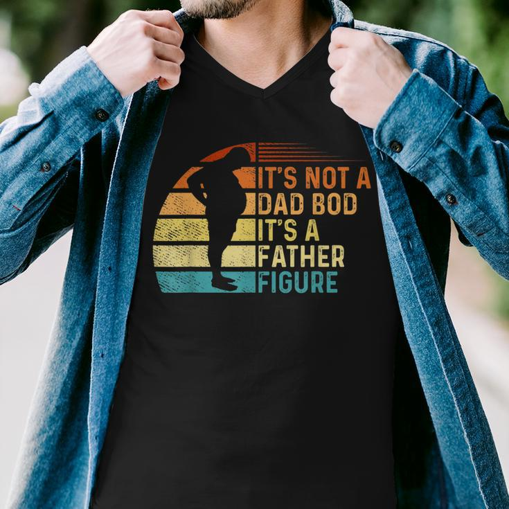 Vintage Its Not A Dad Bod Its Father Figure Design Men V-Neck Tshirt