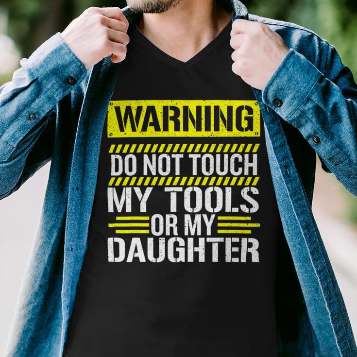 Warning Do Not Touch My Tools 196 Shirt Men V-Neck Tshirt