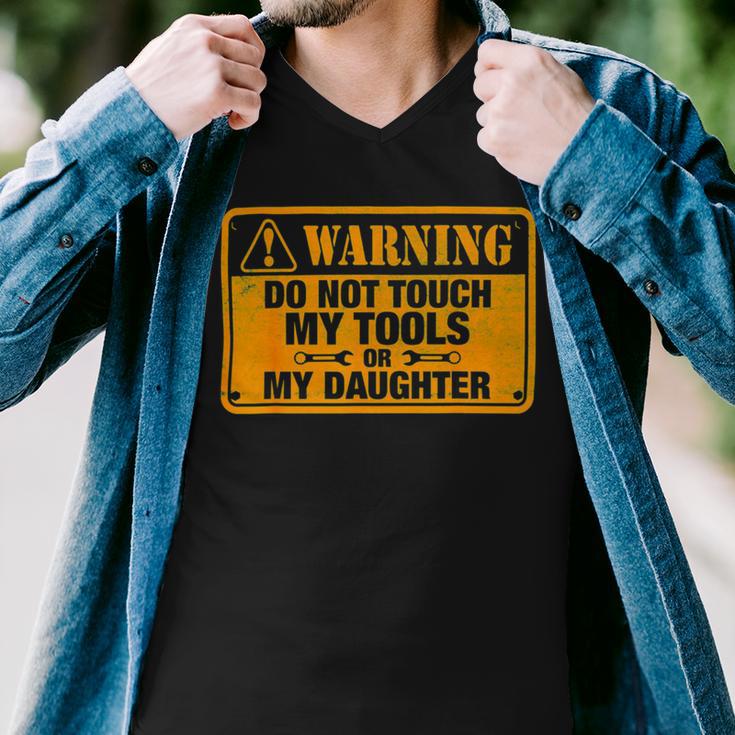 Warning Do Not Touch My Tools 198 Shirt Men V-Neck Tshirt