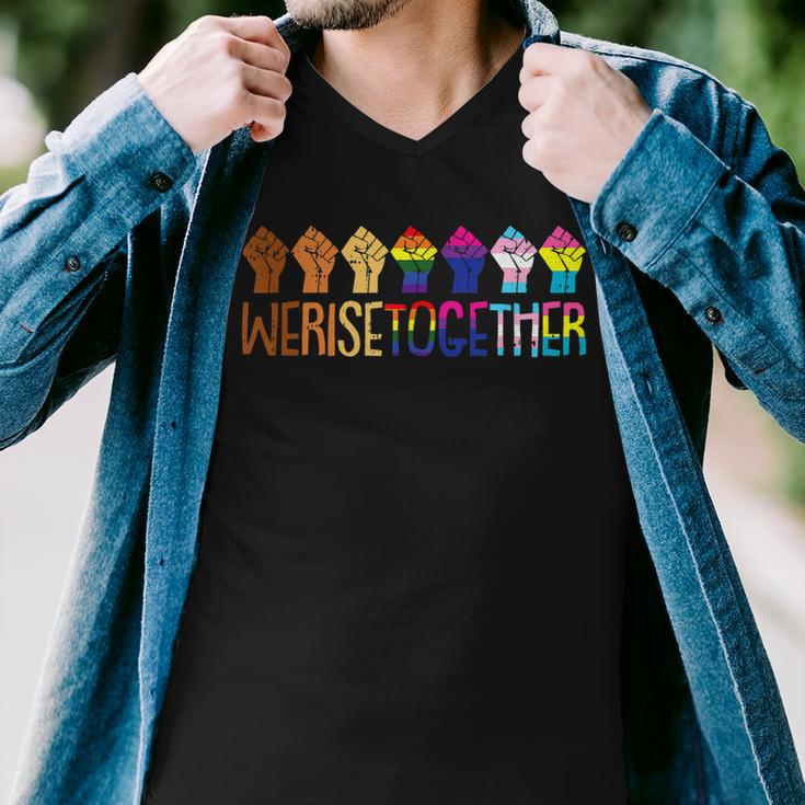 We Rise Together Lgbt Q Pride Social Justice Equality AllyMen V-Neck Tshirt