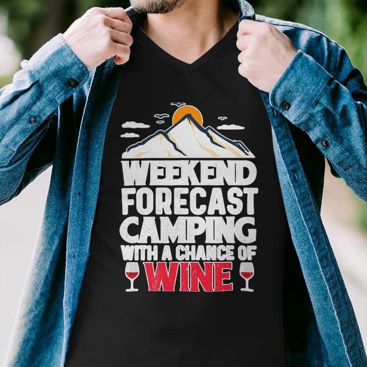 Weekend Forcast Camping Retro Vintage 27 Shirt Men V-Neck Tshirt