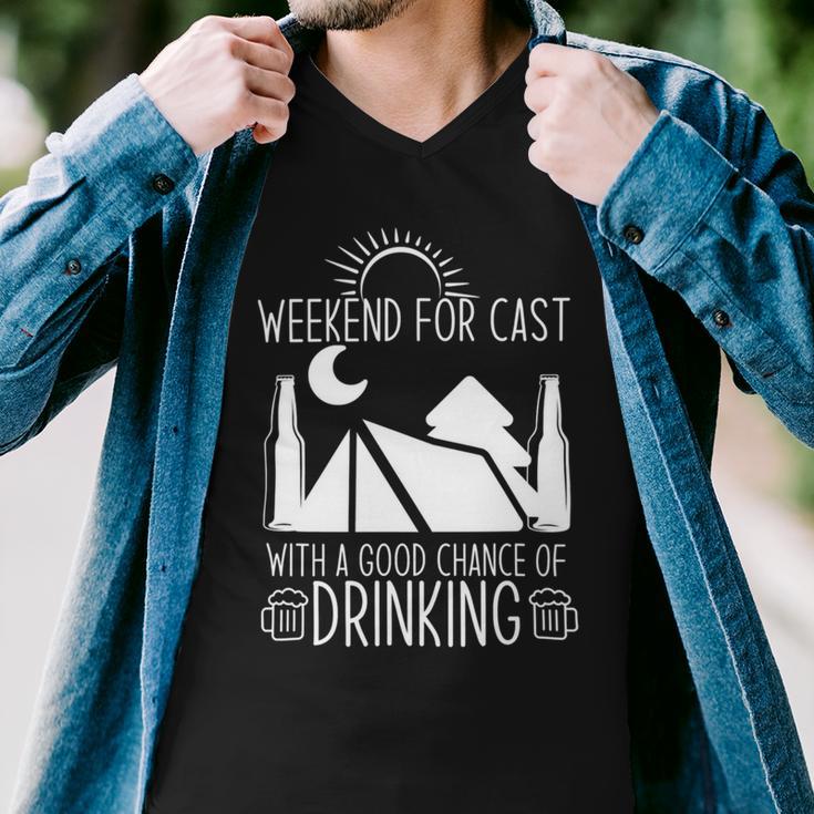 Weekend Forecast Camping With A Good 17 Shirt Men V-Neck Tshirt