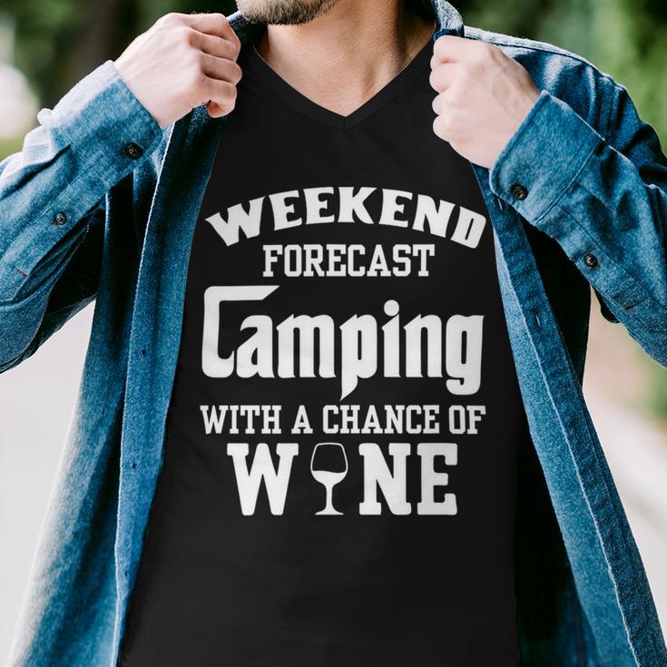 Weekend Forecast Camping With Wine 12 Shirt Men V-Neck Tshirt