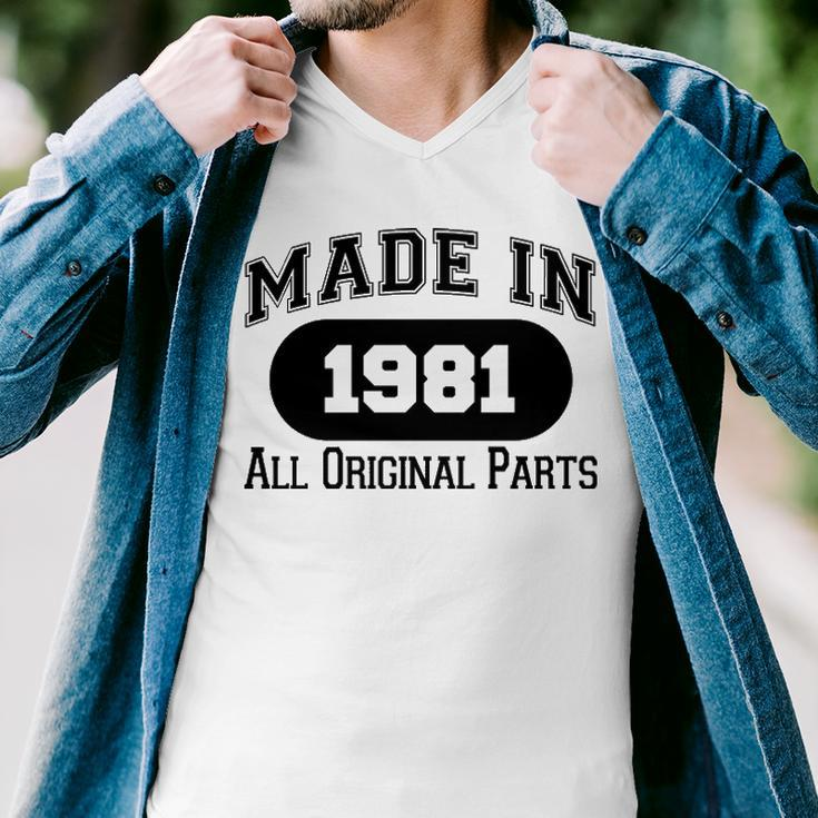 1981 Birthday Made In 1981 All Original Parts Men V-Neck Tshirt