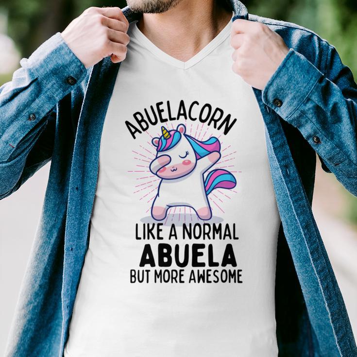 Abuelacorn Funny Unicorn Dabbing Gift Like A Normal Abuela But More Awesome Men V-Neck Tshirt