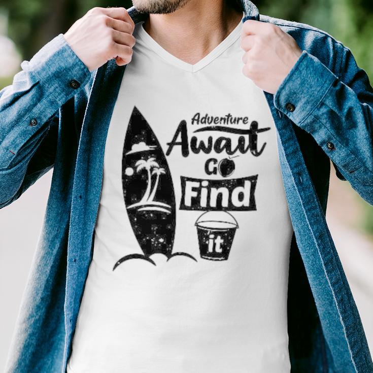 Adventure Await Go Find Itsummer Shirt Travel Tee Adventure Shirts Action Shirt Funny Tees Graphic Tees Men V-Neck Tshirt