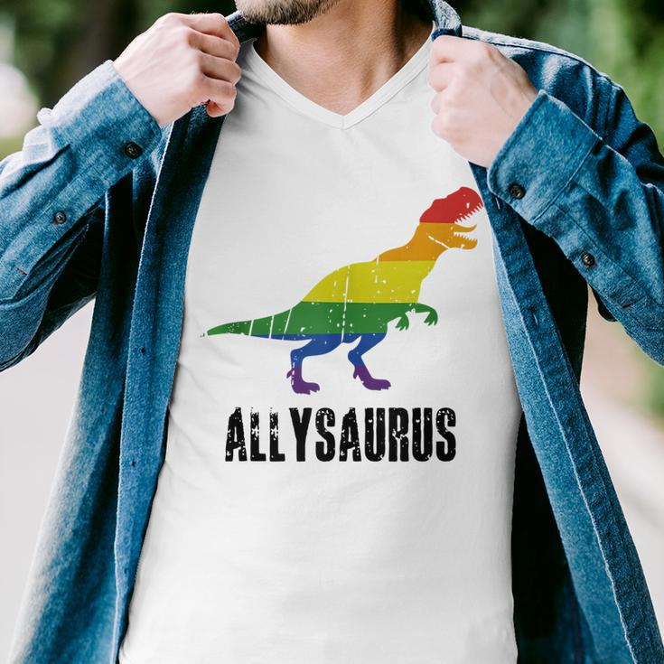 Allysaurus Ally Pride Gay Pride Lgbt Allysaurus Men V-Neck Tshirt