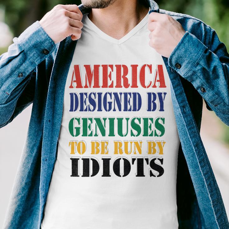 America Designed By Geniuses To Be Run By Idiots Impeach 46 Joe Biden Essential Tshirt Men V-Neck Tshirt