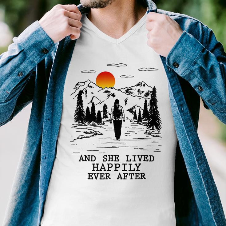 And She Lived Happily Ever After Men V-Neck Tshirt