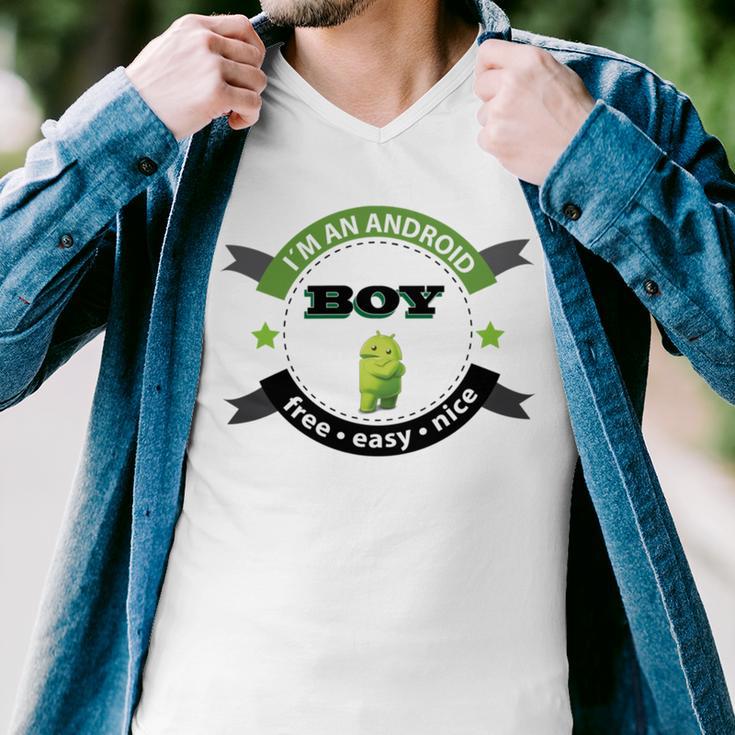 Android Men V-Neck Tshirt