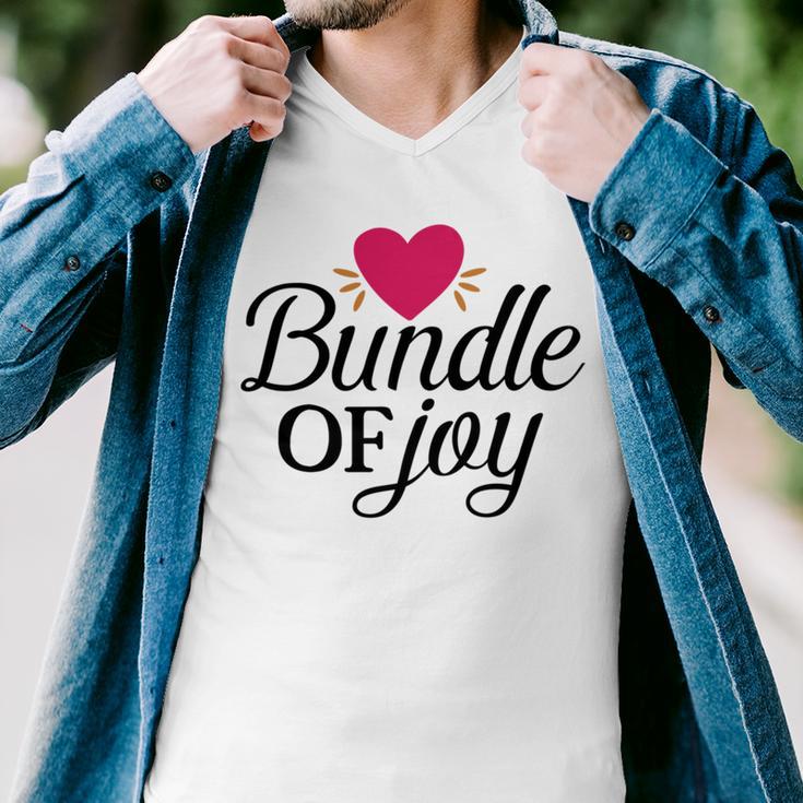 Baby Shower Text Design Bundle Of Joy Heart Men V-Neck Tshirt