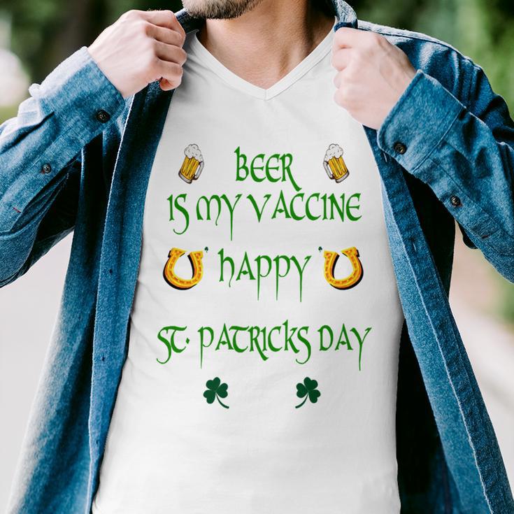 Beer Is My Vaccine Funny St Patricks 608 Shirt Men V-Neck Tshirt