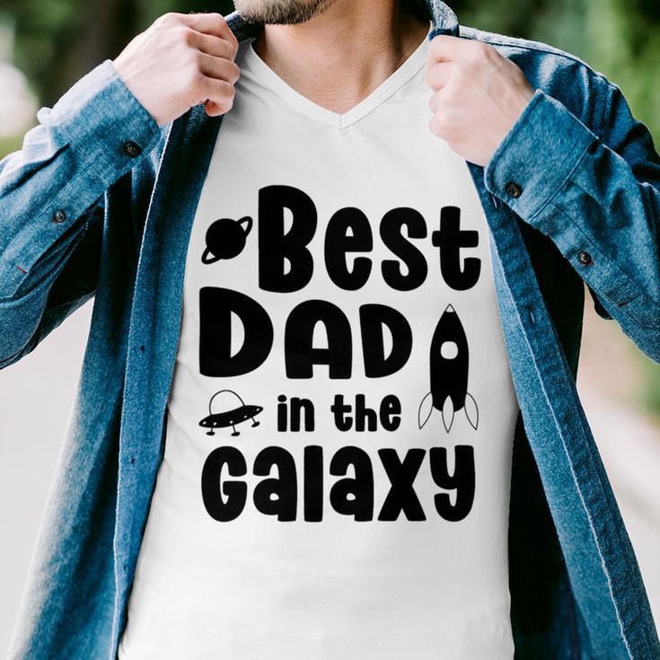 Best Dad In The Galaxy Fathers Day Gift Fathers Gift Dads Gift Men V-Neck Tshirt