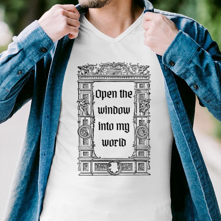 Black White Gothic Medieval Men V-Neck Tshirt