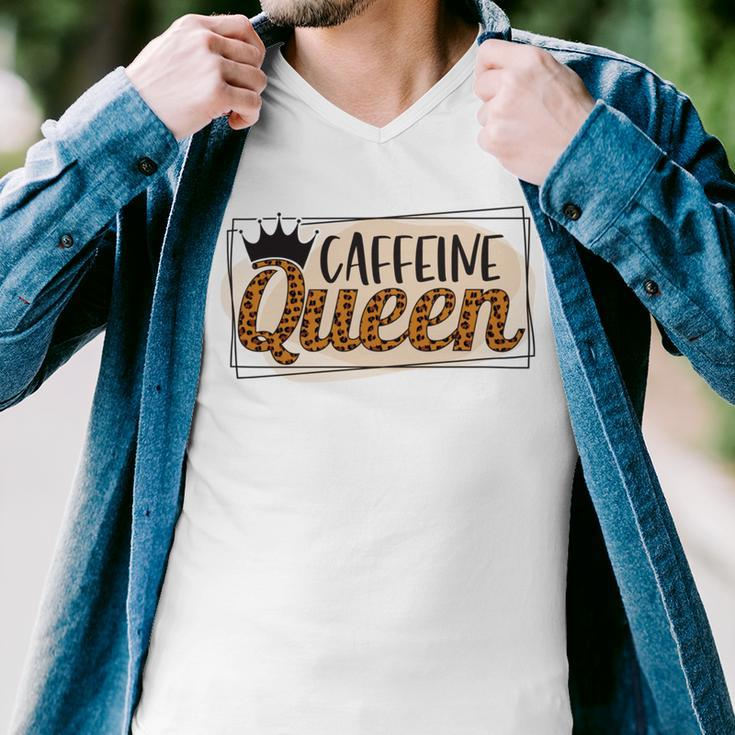 Caffeine Queen Graphic Shirt Design Men V-Neck Tshirt