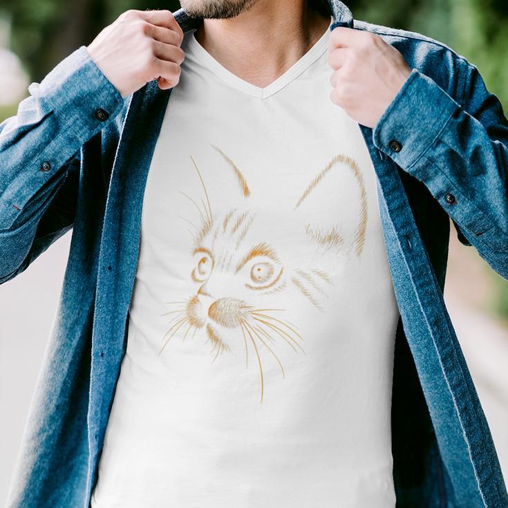 Cat Got Your Soul V2 Men V-Neck Tshirt