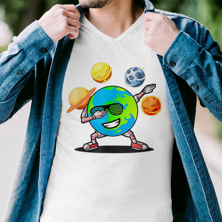 Dabbing Earth Day Men V-Neck Tshirt