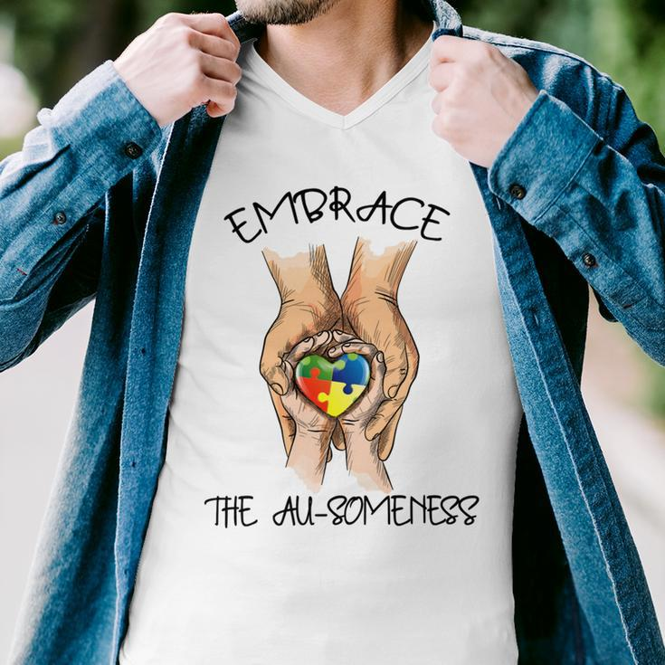 Embrace Ausomeness Men V-Neck Tshirt