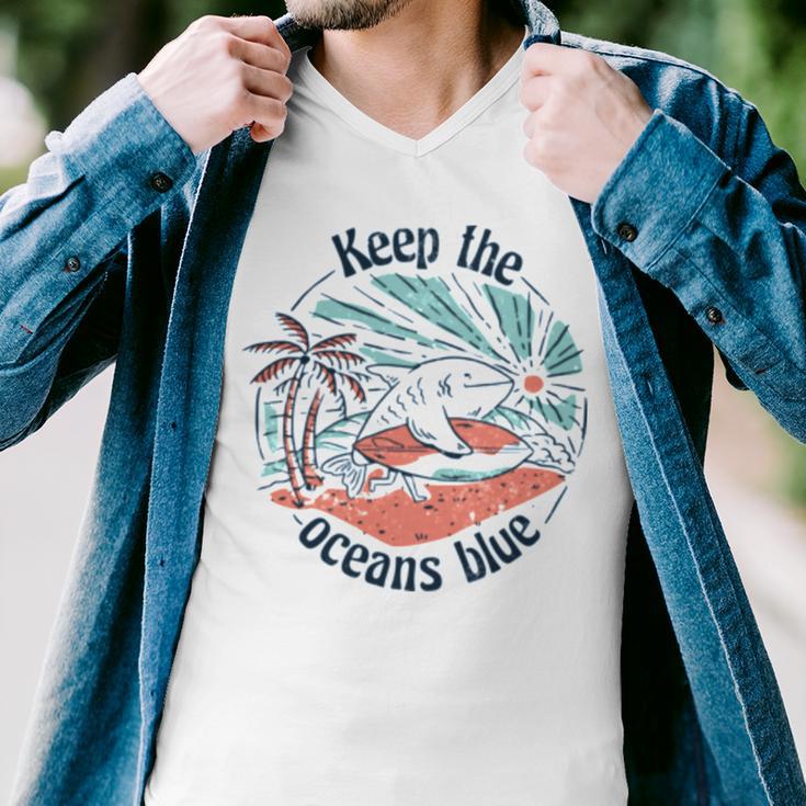 Environmentalist Keep The Oceans Blue Men V-Neck Tshirt