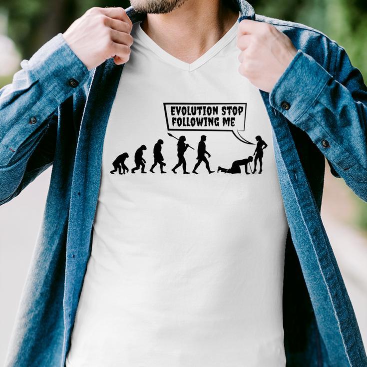 Evolution Stop Following Me Men V-Neck Tshirt