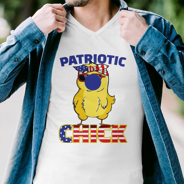 Fourth Of July 4Th Cute Patriotic Chick American Flag Gift Men V-Neck Tshirt