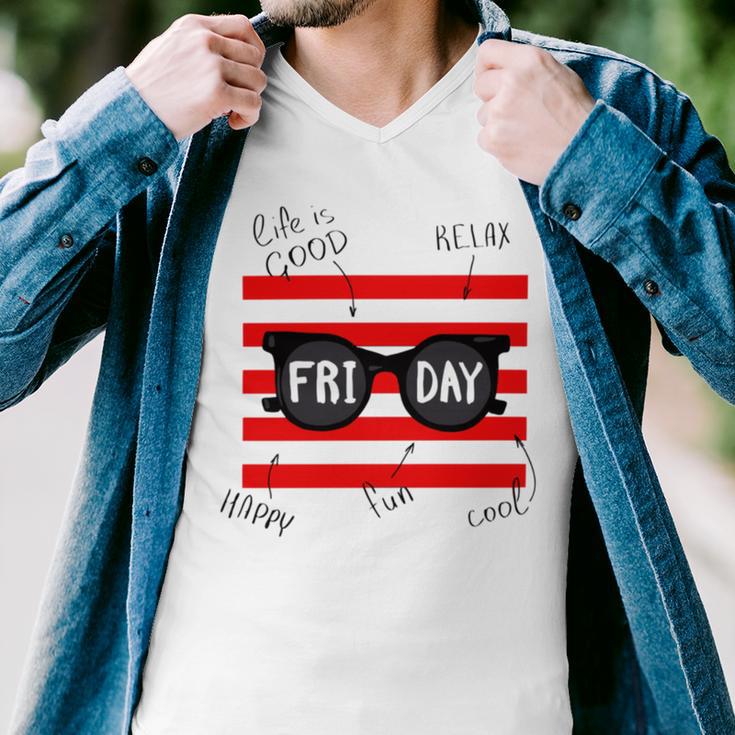 Friday With Slogans Men V-Neck Tshirt