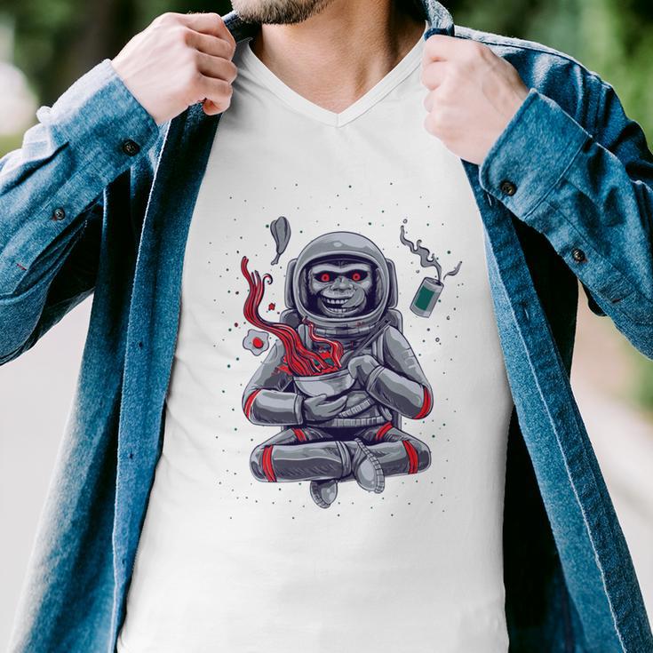 Funny Astronaut Monkey Ramen V2 Men V-Neck Tshirt