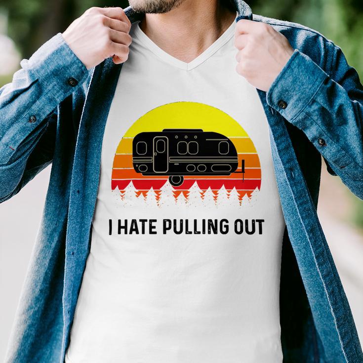 Funny Camping I Hate Pulling Out Retro 43 Shirt Men V-Neck Tshirt