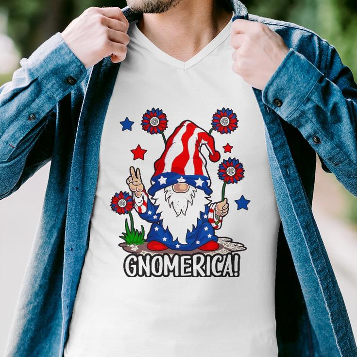 Gnomes 4Th Of July Women Gnomerica Girls American Flag Men V-Neck Tshirt