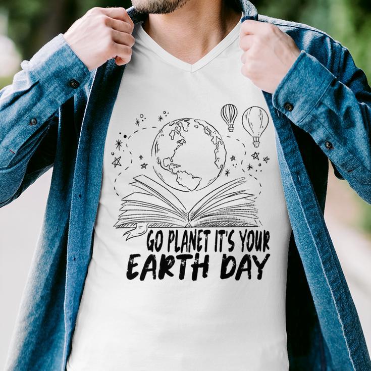 Go Planet Its Your Earth Day V2 Men V-Neck Tshirt