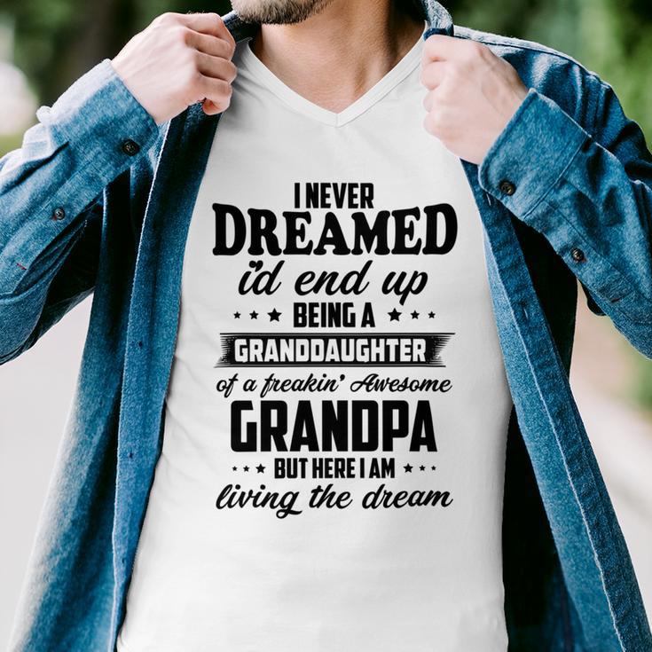 Granddaughter Of A Freakin Awesome Grandpa Men V-Neck Tshirt