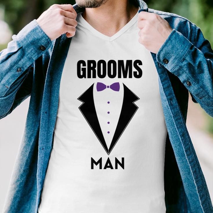 Groomsman Grooms Squad Stag Party Friends Themed Men V-Neck Tshirt