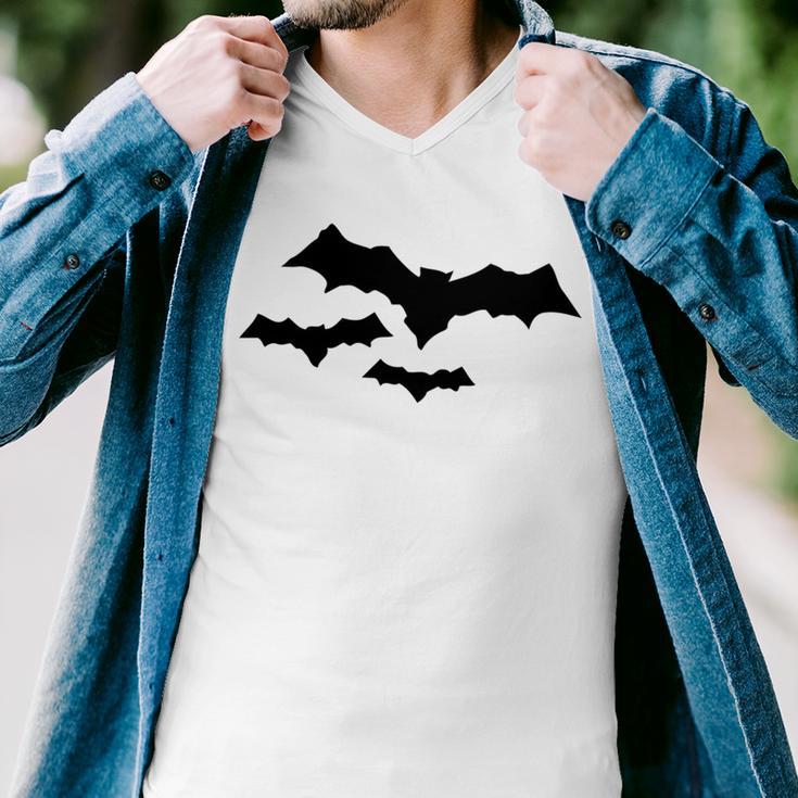 Halloween Scary Vampire Bats Pattern Men V-Neck Tshirt