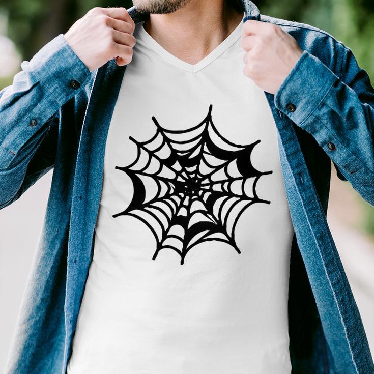 Halloween Spider Web Pattern Men V-Neck Tshirt