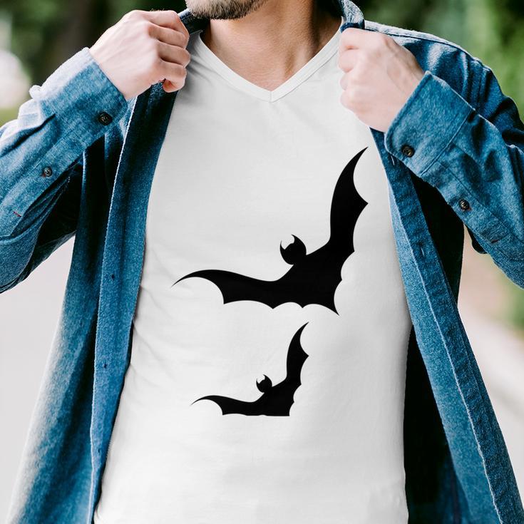 Halloween Two Bats Pattern Men V-Neck Tshirt