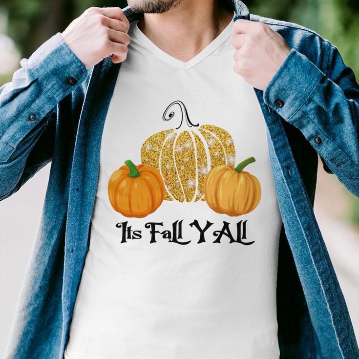 Happy Fall Yall Its Fall Yall Leopard Print Pump V2 Men V-Neck Tshirt