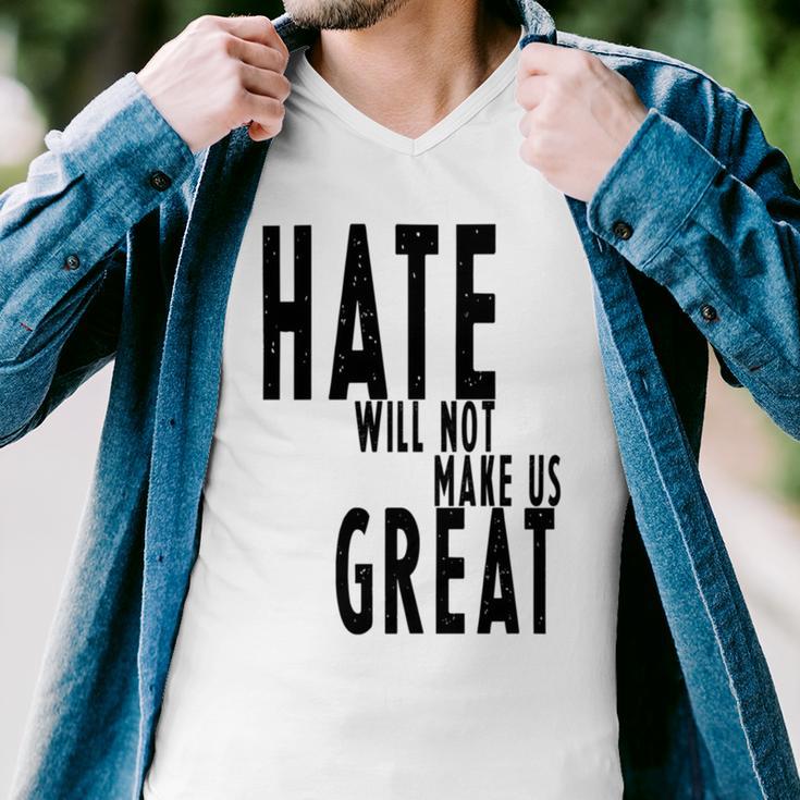 Hate Will Not Make Us Great Resist Anti Donald Trump Men V-Neck Tshirt