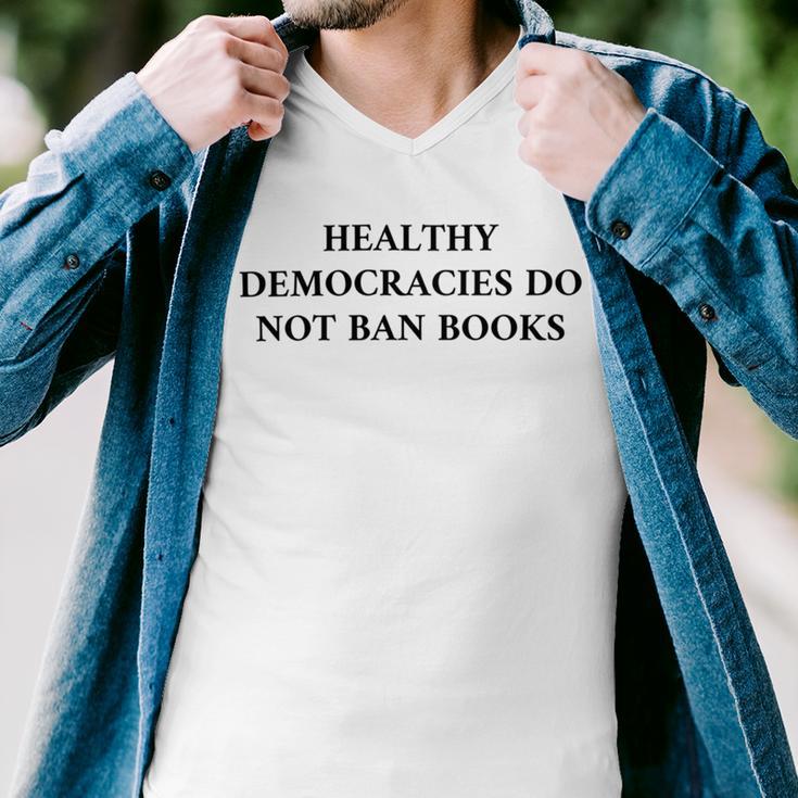 Healthy Democracies Do Not Ban Books V2 Men V-Neck Tshirt