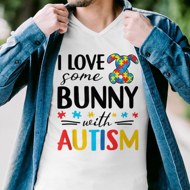 I Love Some Bunny With Autism Men V-Neck Tshirt