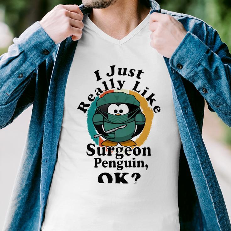 I Really Like Surgeon Penguin Ok Men V-Neck Tshirt