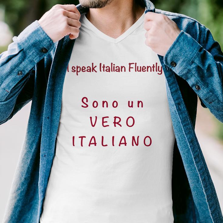 I Speak Italian Fluentlylanguage Italian Men V-Neck Tshirt