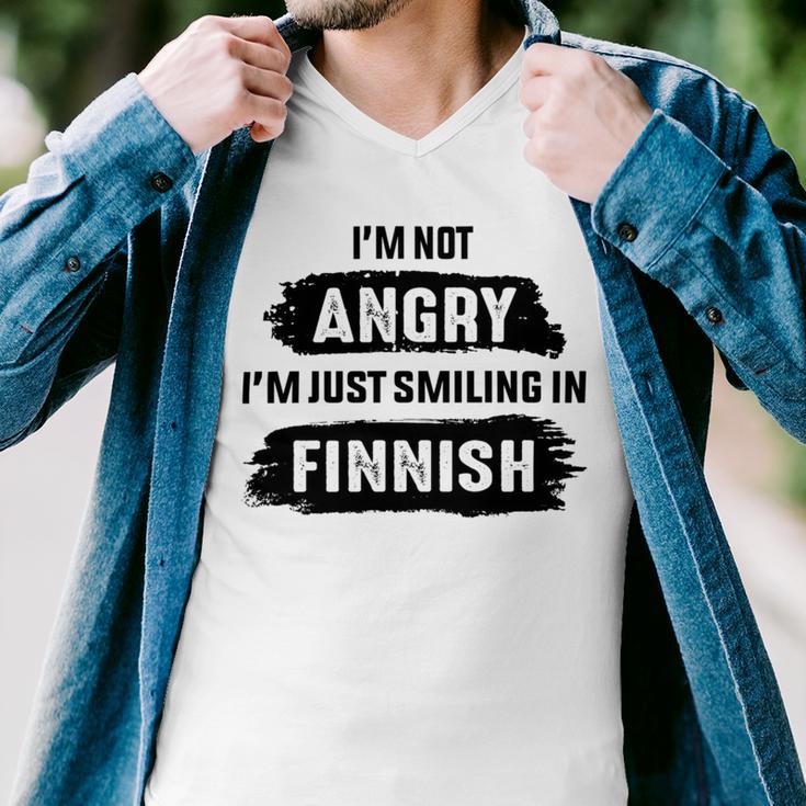 Im Not Angry Im Just Smiling In Finnish Men V-Neck Tshirt