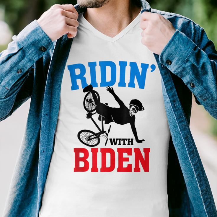 Joe Biden Falling With Biden Funny Ridin With Biden V3 Men V-Neck Tshirt